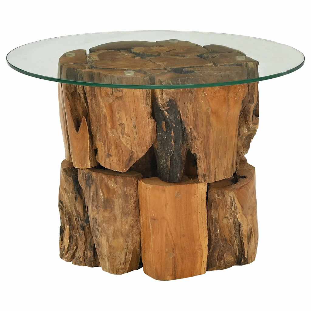 243474 vidaXL Coffee Table Solid Teak Driftwood 60 cm 4