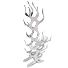 vidaXL Wine Rack Flame Shape Aluminium Silver 9 Bottles 1