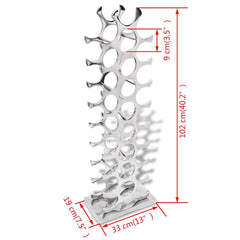 243503 vidaXL Wine Rack Aluminium Silver 27 Bottles 4
