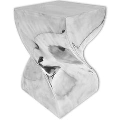 243507 vidaXL Stool/Side Table Twisted Shape Aluminium Silver 3