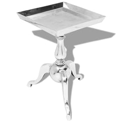243511 vidaXL Side Table Square Aluminium Silver 1