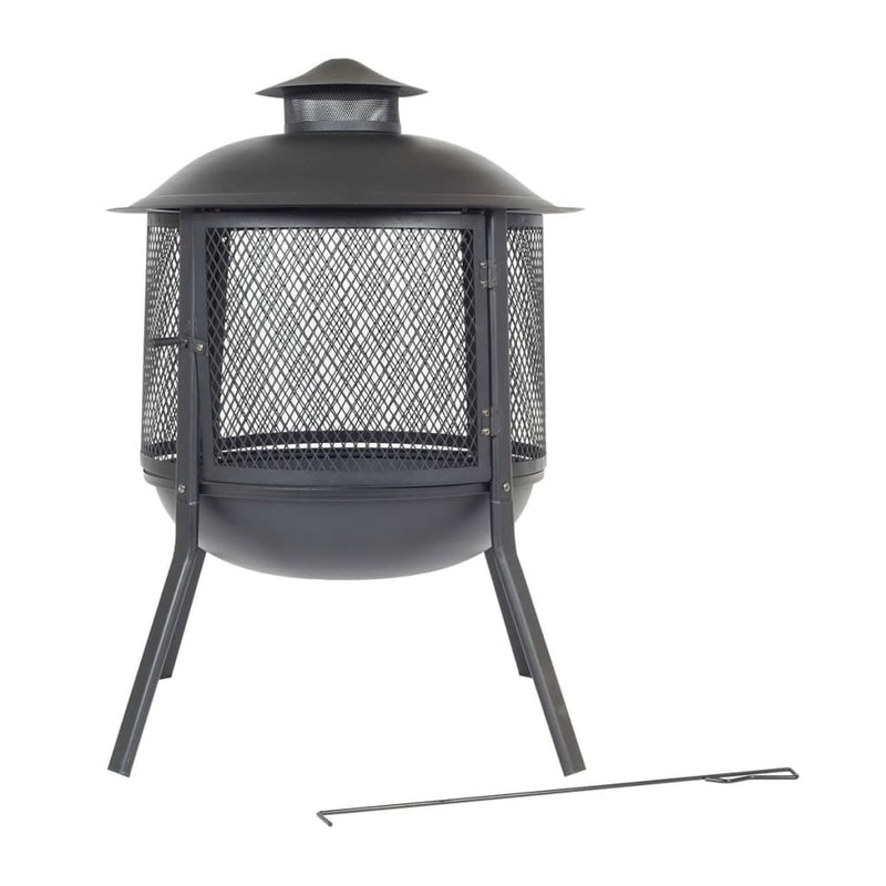 RedFire Fire Pit Kansas Round Black Steel 85019