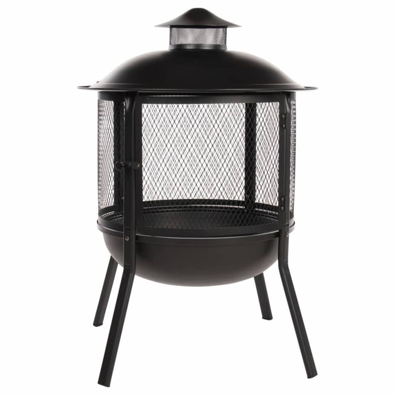 RedFire Fire Pit Kansas Round Black Steel 85019