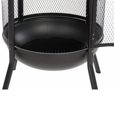 RedFire Fire Pit Kansas Round Black Steel 85019