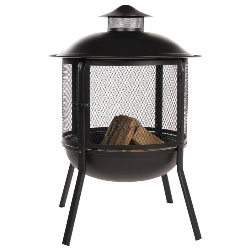 RedFire Fire Pit Kansas Round Black Steel 85019