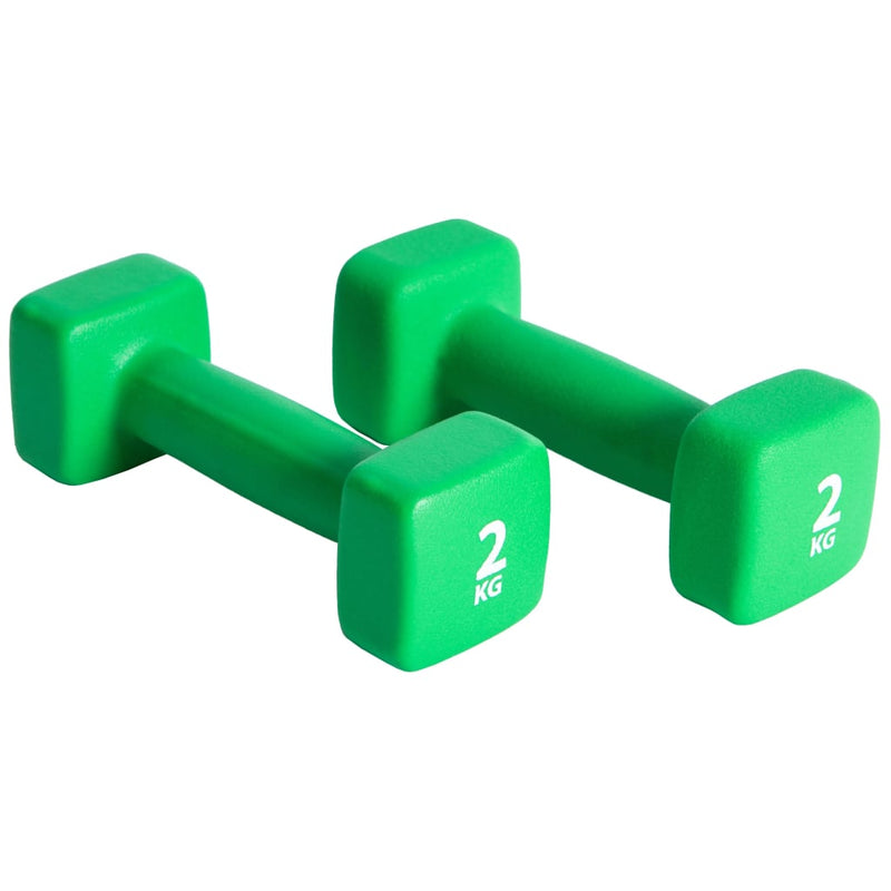 Pure2Improve Dumbbell Set 2x2 kg Neoprene Green