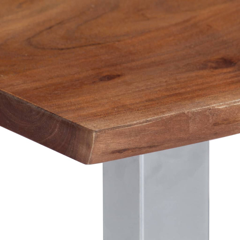 Coffee Table with Live Edges 60x60x40 cm Solid Acacia Wood