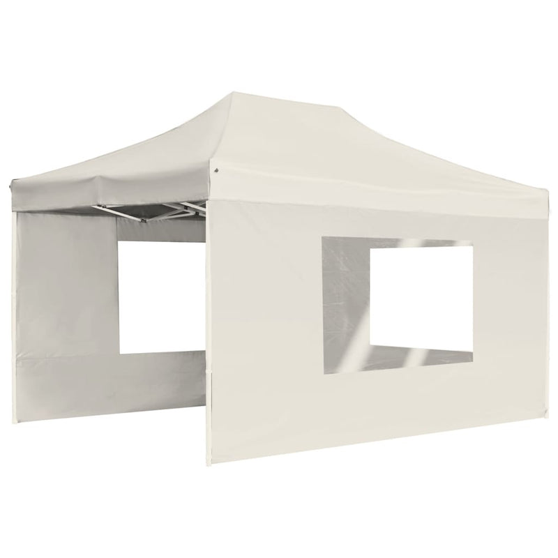 Professional Folding Party Tent with Walls Aluminium 4.5x3 m Cream