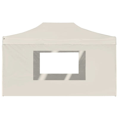 Professional Folding Party Tent with Walls Aluminium 4.5x3 m Cream