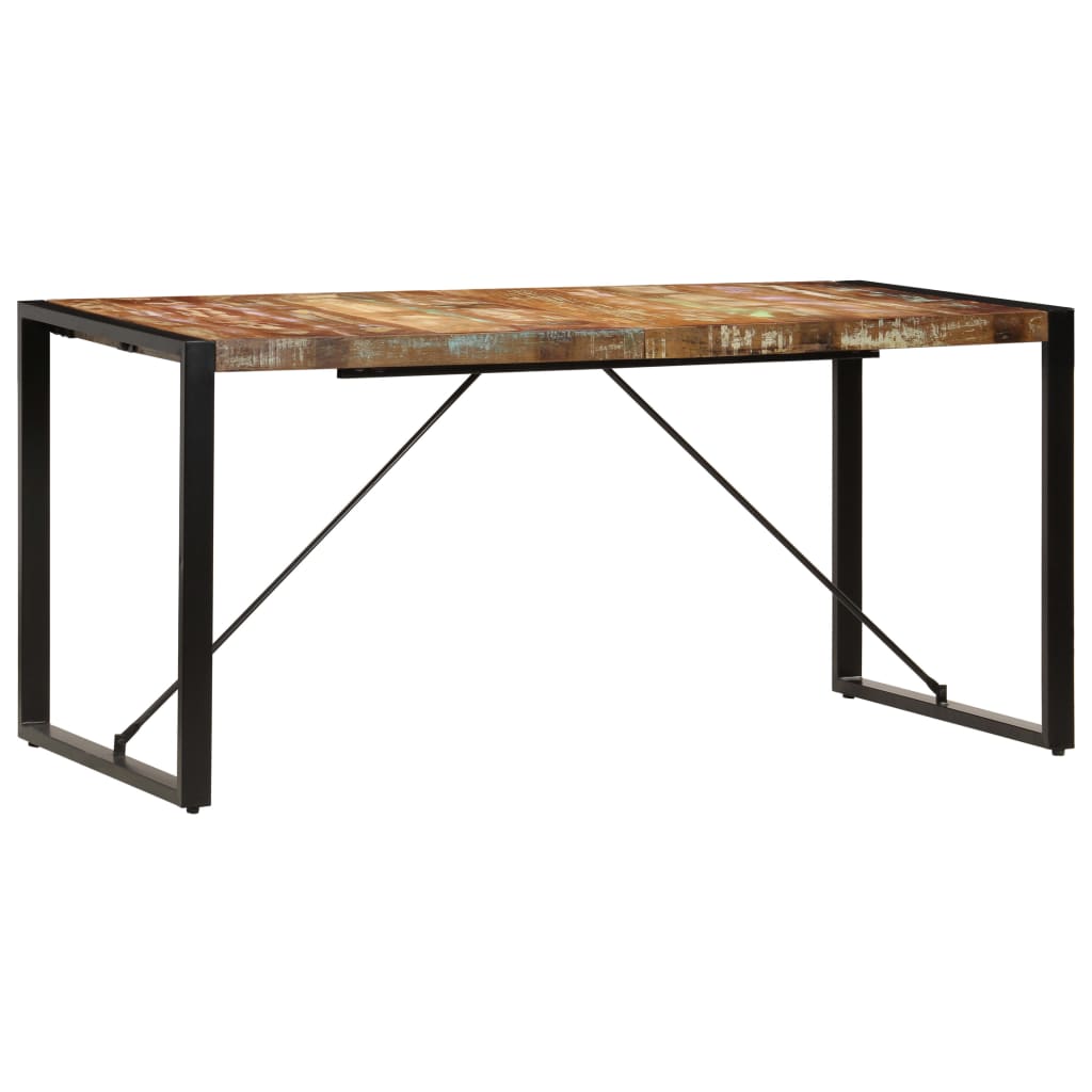 vidaXL Dining Table 160x80x75 cm Solid Reclaimed Wood 2