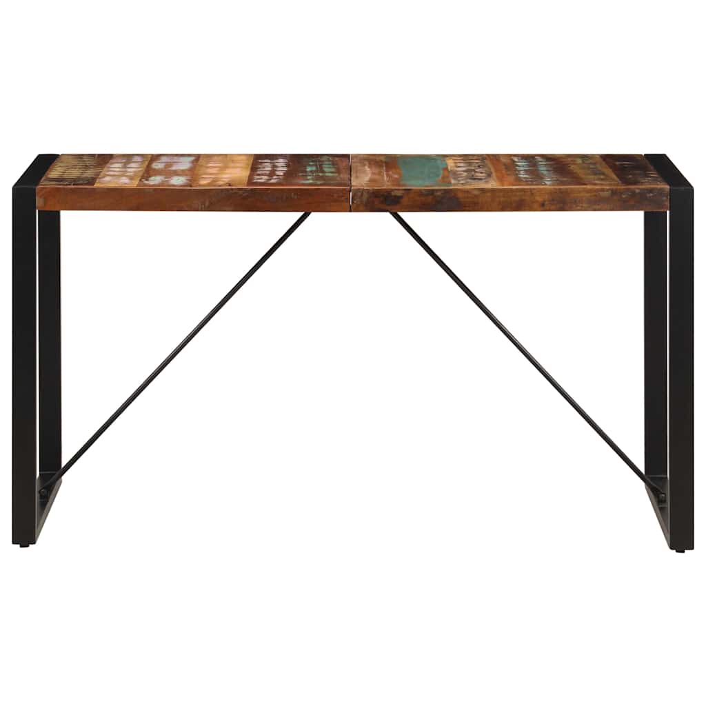 vidaXL Dining Table 140x70x75 cm Solid Reclaimed Wood 2