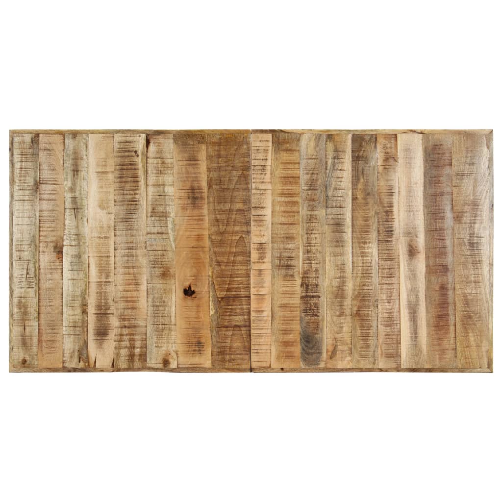 vidaXL Dining Table 160x80x75 cm Solid Rough Mango Wood 4