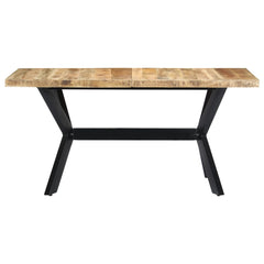 vidaXL Dining Table 140x70x75 cm Solid Rough Mango Wood 2