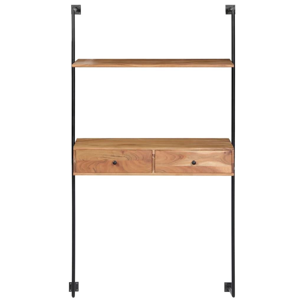 vidaXL Wall Desk | Natural wood grain | Solid acacia wood | Medium | Wall Desk 2