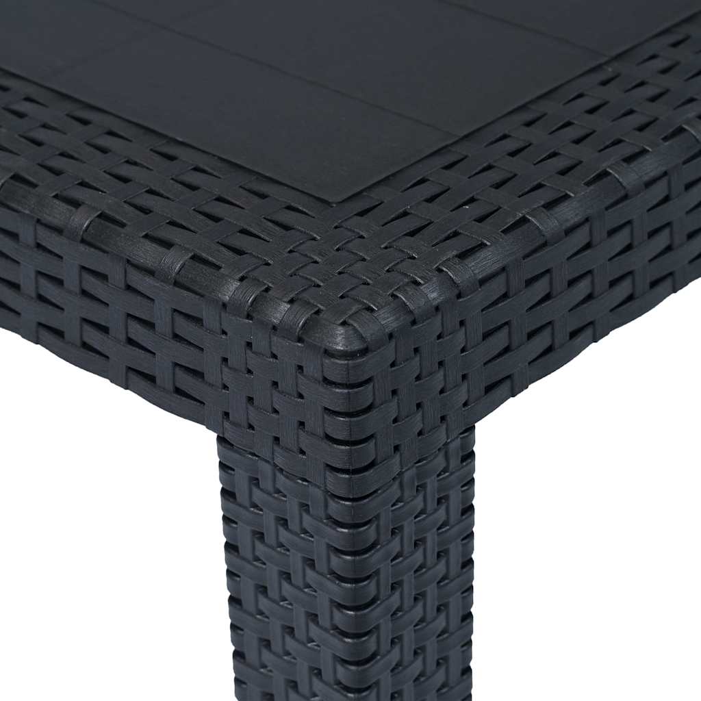 Garden Table Plastic Rattan Look Anthracite 79 cm 79 cm