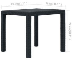 vidaXL Garden Table | Anthracite | Plastic | 79x79x72 cm | Stylish Design 5