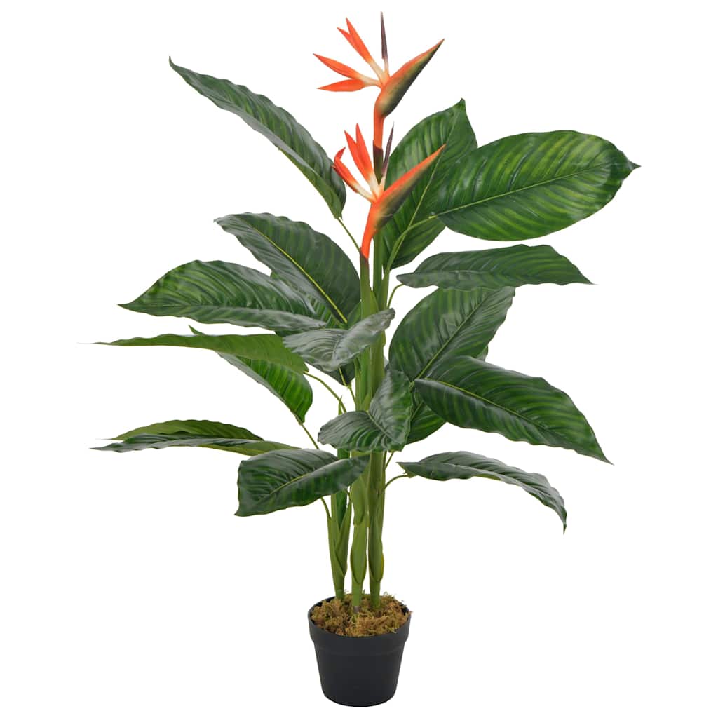 280197 vidaXL Artificial Plant Strelitzia with Pot Red 100 cm 1