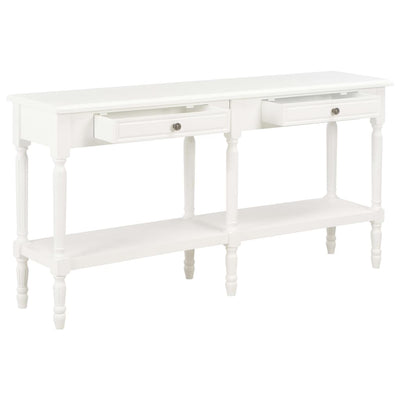 Sideboard White 150x35x77 cm Solid Wood