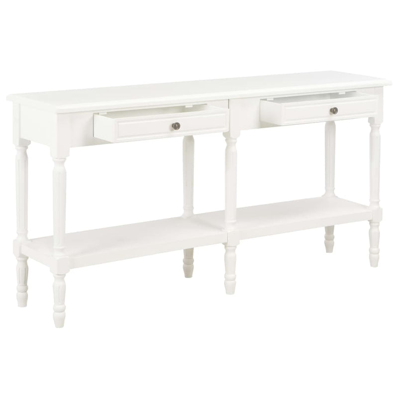 Sideboard White 150x35x77 cm Solid Wood