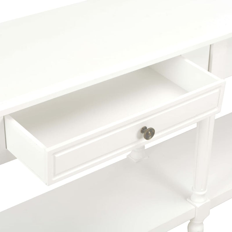 Sideboard White 150x35x77 cm Solid Wood