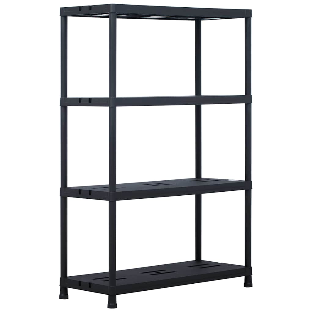 Storage Shelf Racks Black Plastic Height 138 cm 90 cm 40 cm 1