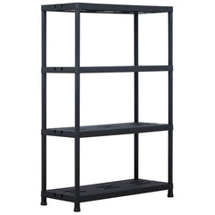 Storage Shelf Racks Black Plastic Height 138 cm 90 cm 40 cm 1
