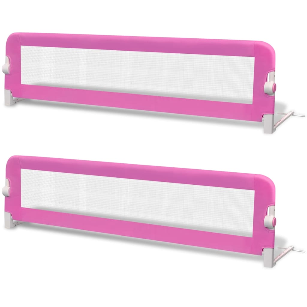 vidaXL Toddler Safety Bed Rail 2 pcs Pink 150x42 cm 2