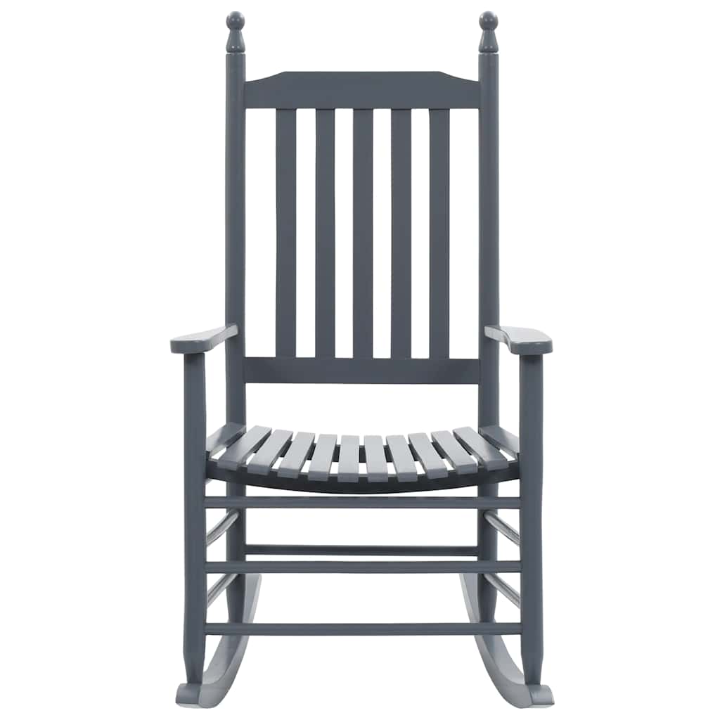 45698 vidaXL Rocking Chair with Curved Seat Grey Poplar Wood 2
