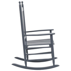 45698 vidaXL Rocking Chair with Curved Seat Grey Poplar Wood 4