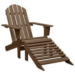 Garden Adirondack Chair with Ottoman Solid Fir Wood Brown