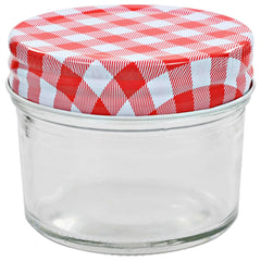 vidaXL Glass Jam Jars with White and Red Lids 48 pcs 110 ml 3