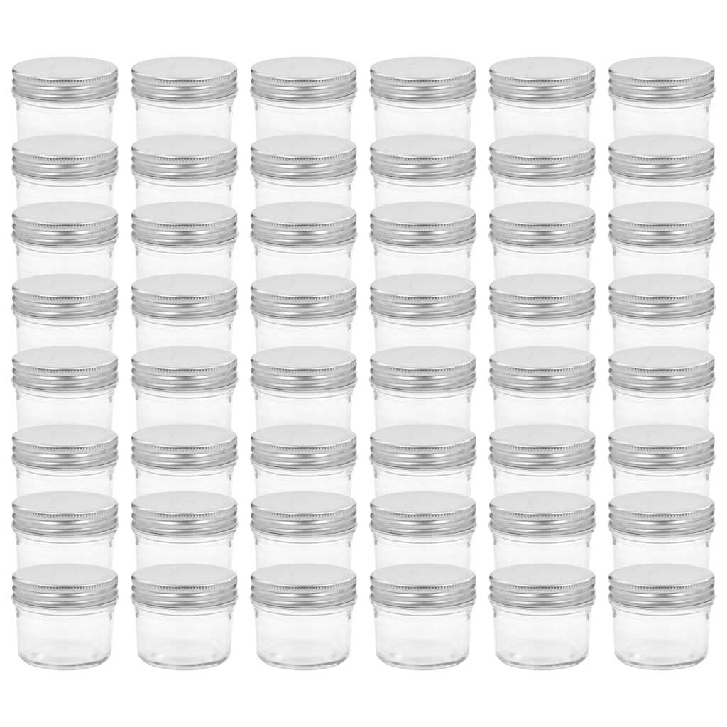 vidaXL Glass Jam Jars with Silver Lids 48 pcs 110 ml 2