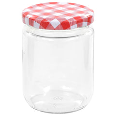 Glass Jam Jars with Lid 230 ml White and red 48