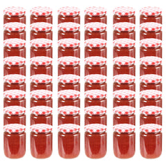 Glass Jam Jars with Lid 230 ml White and red 48