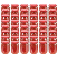 Glass Jam Jars with Lid 230 ml Red 48