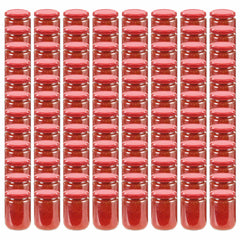 Glass Jam Jars with Lid 230 ml Red 96
