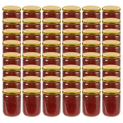 Glass Jam Jars with Lid 230 ml Gold 48