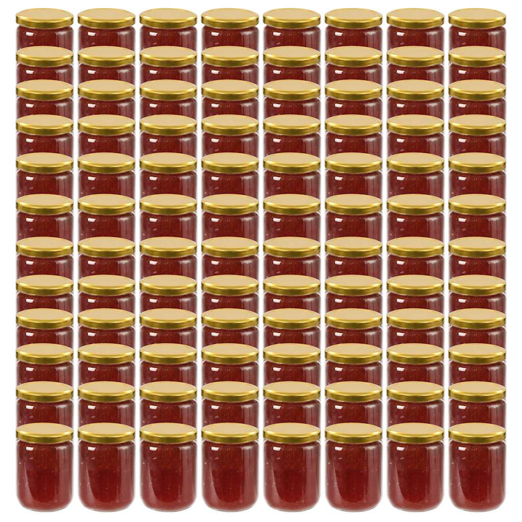 Glass Jam Jars with Lid 230 ml Gold 96