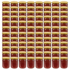 Glass Jam Jars with Lid 230 ml Gold 96