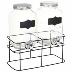 vidaXL Beverage Dispensers 2 pcs with Stand 2 x 4  L Glass 2