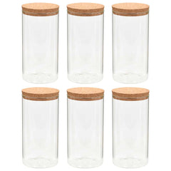 vidaXL Storage Glass Jars with Cork Lid 6 pcs 1400 ml 2