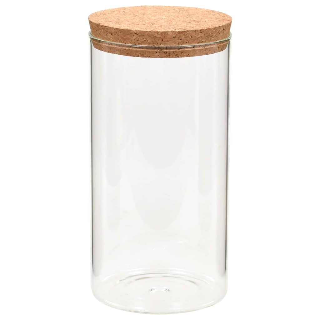 vidaXL Storage Glass Jars with Cork Lid 6 pcs 1400 ml 3