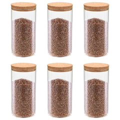 vidaXL Storage Glass Jars with Cork Lid 6 pcs 1400 ml 1
