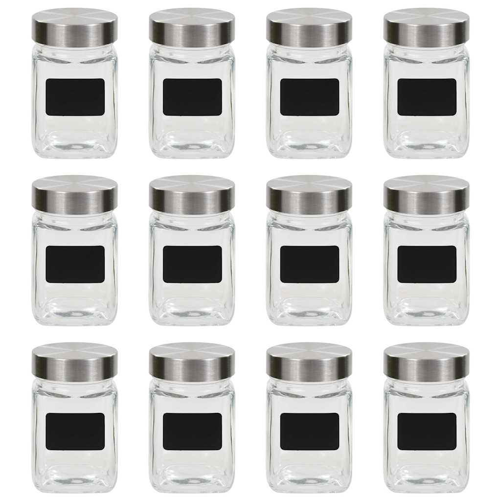 vidaXL Storage Jars with Sticker 12 pcs 300 ml 1