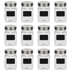 vidaXL Storage Jars with Sticker 12 pcs 300 ml 1