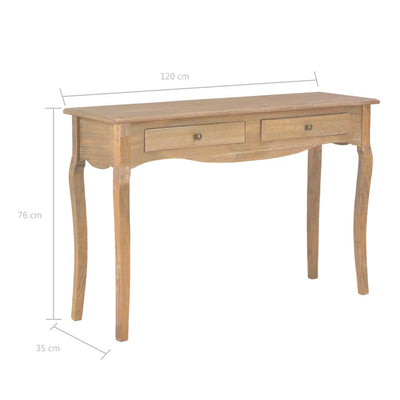 Console Table with 2 Drawers 120x35x76 cm Solid Pine Wood