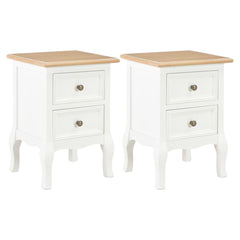 vidaXL Bedside Cabinet 2 pcs White 35x30x49 cm MDF 1