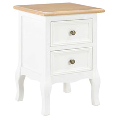 Bedside Cabinets 35x30x49 cm MDF White and brown 2