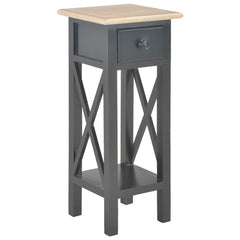 Side Table with Drawer Brown and black