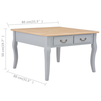 Coffee Table Grey 80x80x50 cm Wood